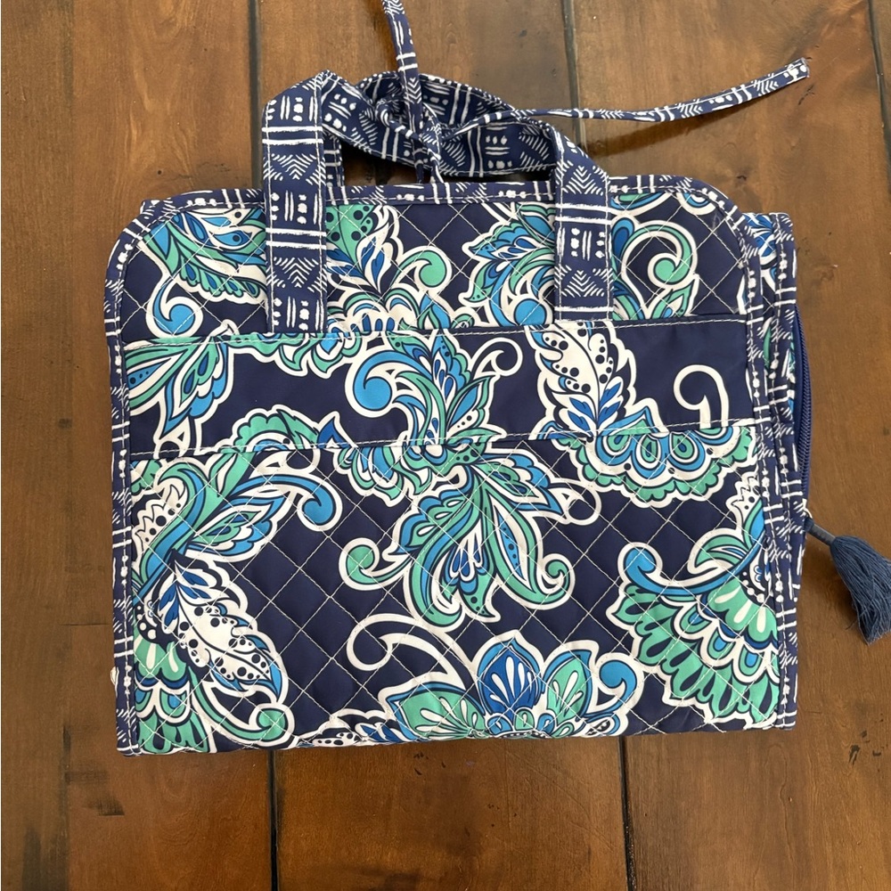Modella Blue and Green Floral Tote
